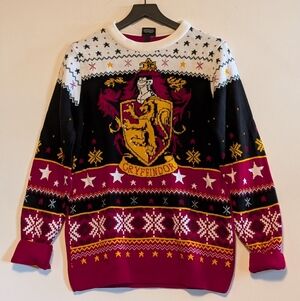 Harry Potter Gryffindor House Christmas Sweater Knit Holiday Festive Med Unisex
